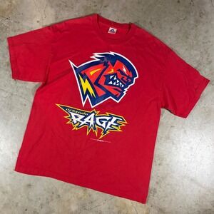 VIntage Y2K 2000 Orlando Rage XFL T-Shirt Mens XL Red Alstyle AAA Football Tee